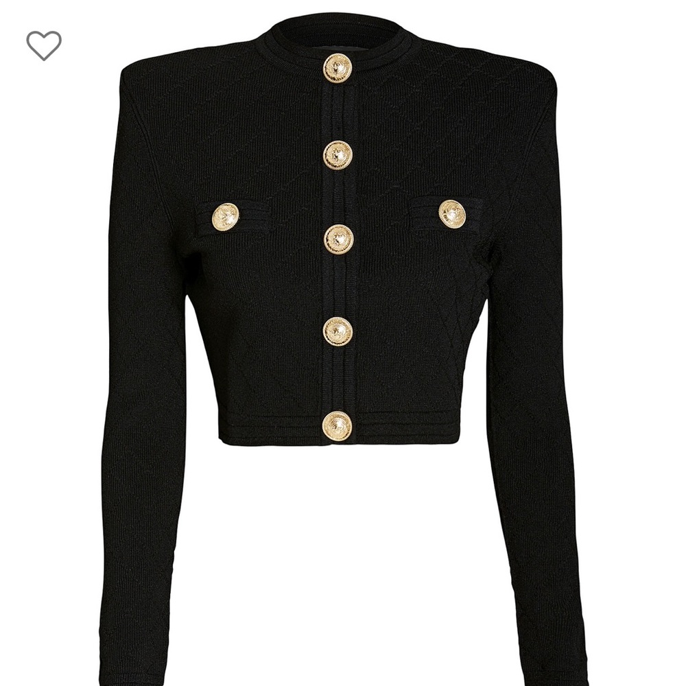 ISO Balmain diamond knit crop cardigan